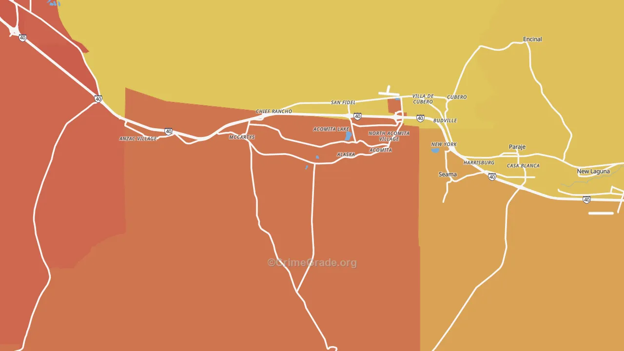 Pueblo Of Acoma, NM Map of Vandalism Rates