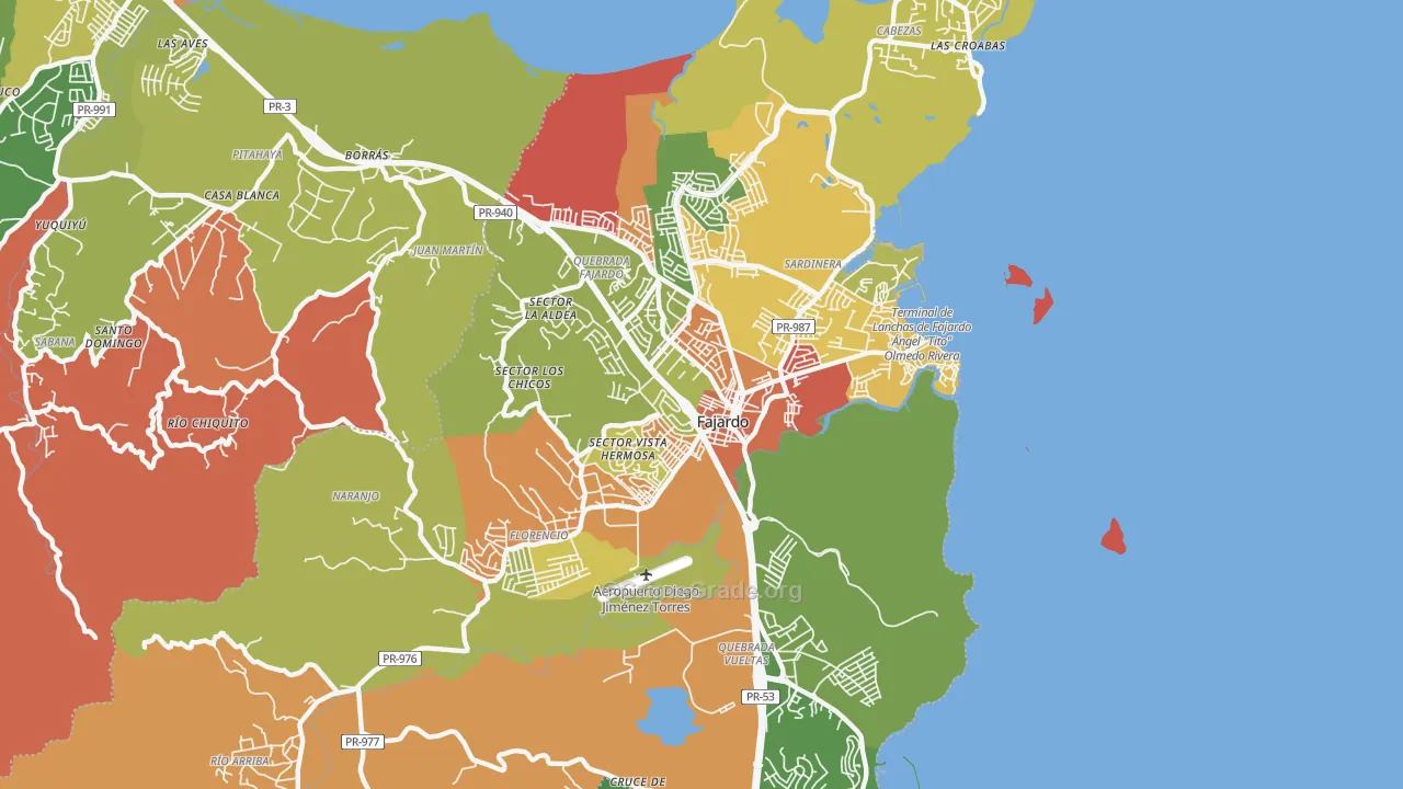 Puerto Real, PR Map of Vandalism Rates