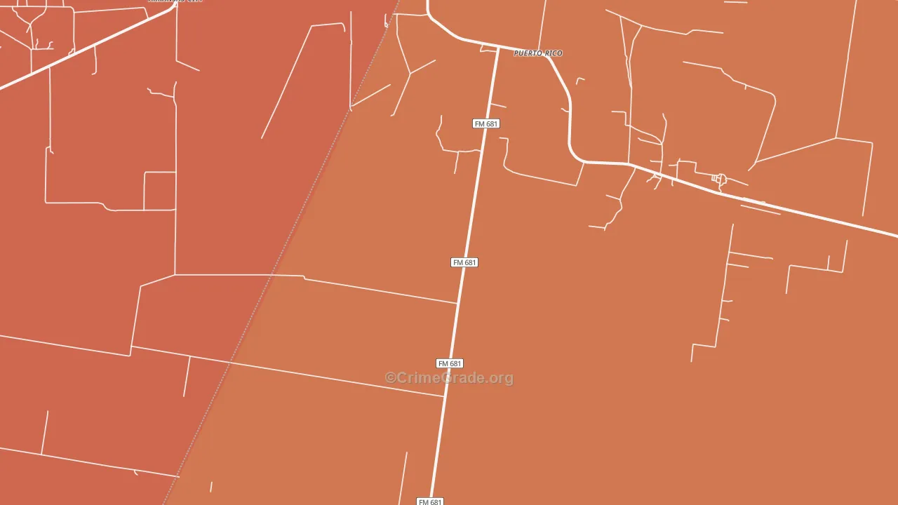 Puerto Rico, TX Map of Vandalism Rates