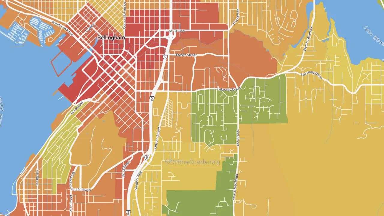 Puget, Bellingham, WA Map of Vandalism Rates