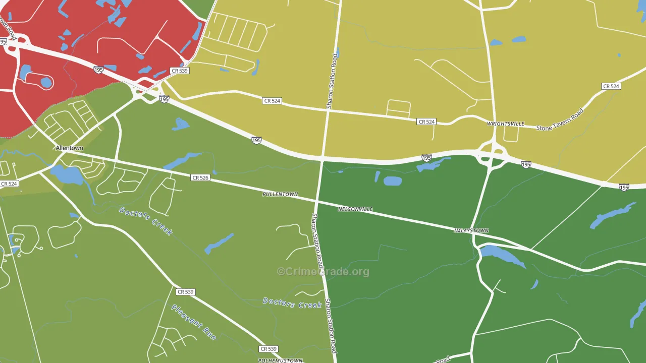 Pullentown, NJ Map of Vandalism Rates