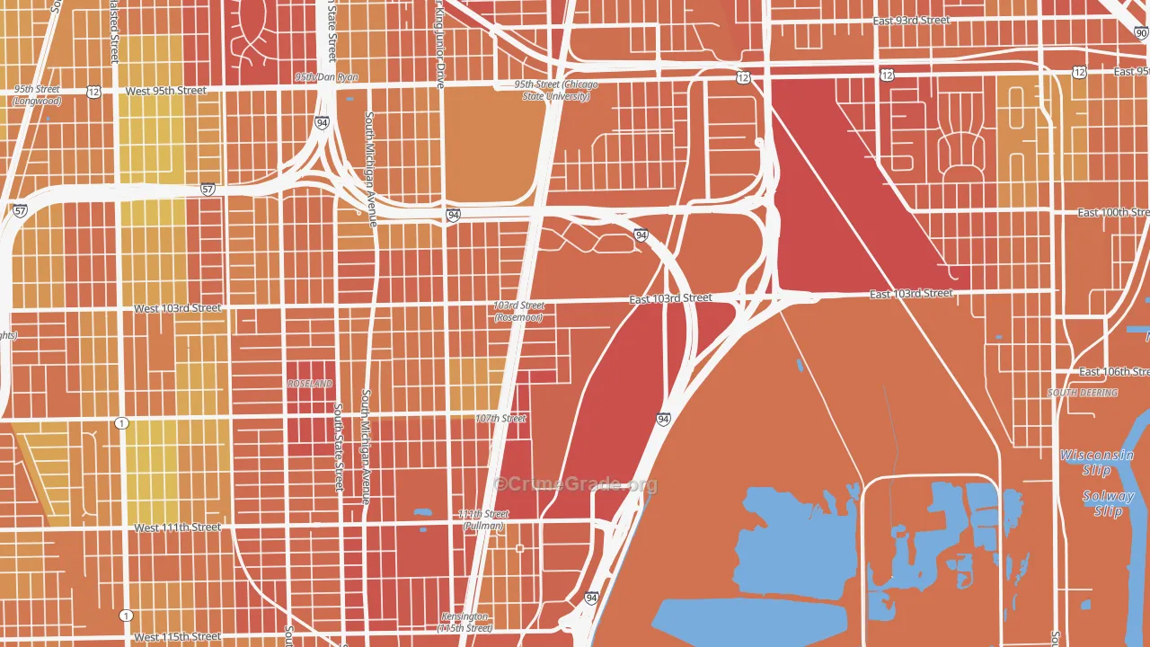 Pullman, Chicago, IL Map of Vandalism Rates