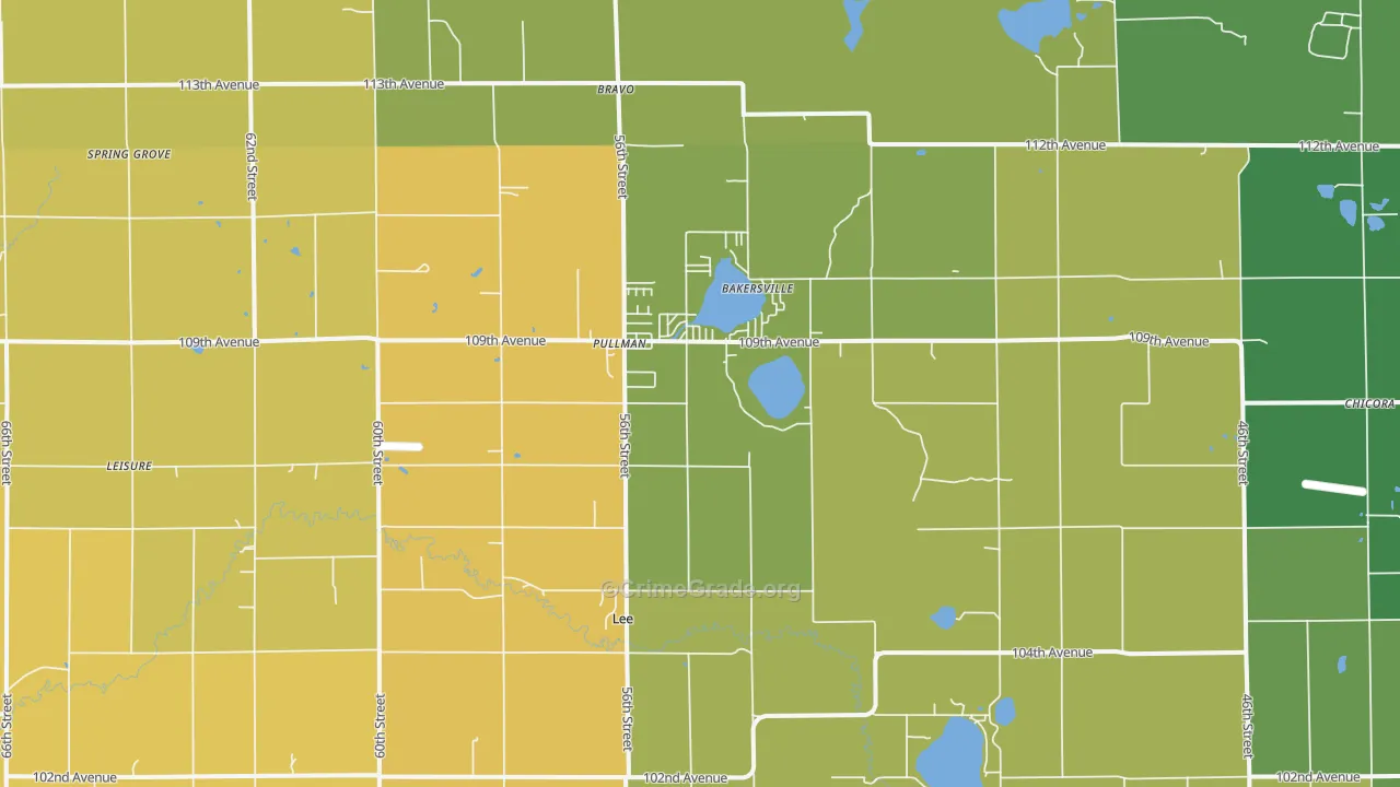 Pullman, MI Map of Vandalism Rates