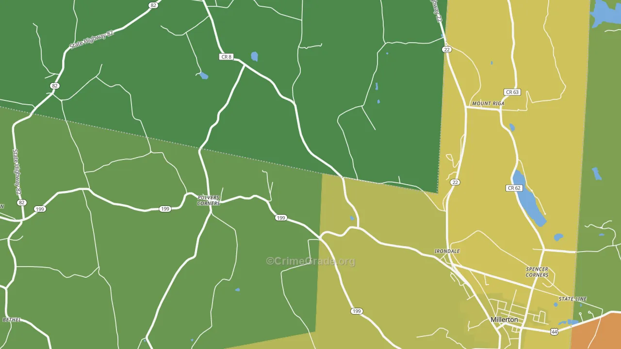 Pulvers Corners, NY Map of Vandalism Rates