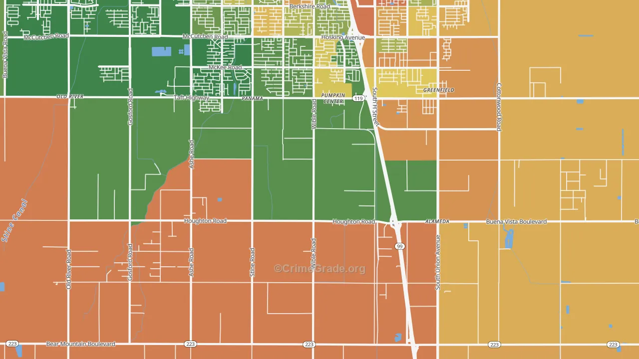 Pumpkin Center, CA Map of Vandalism Rates