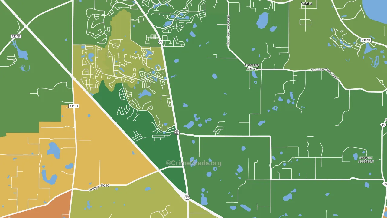 Pumpkin Center, FL Map of Vandalism Rates