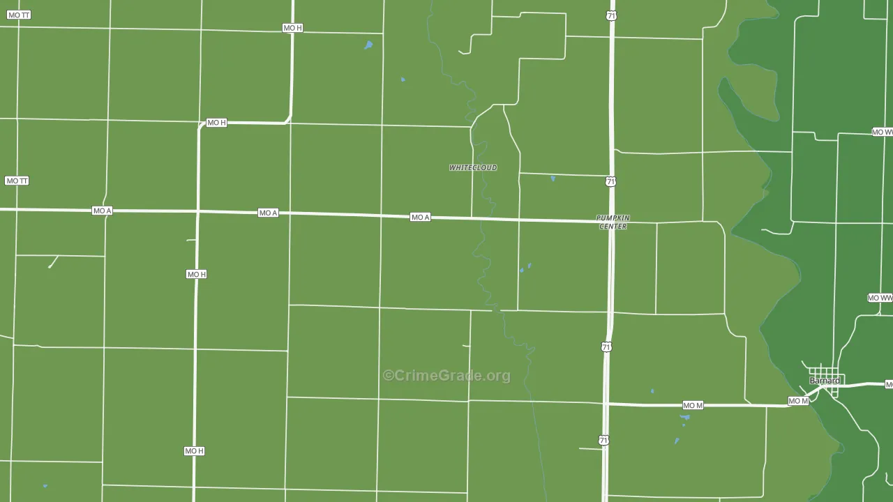 Pumpkin Center, MO Map of Vandalism Rates