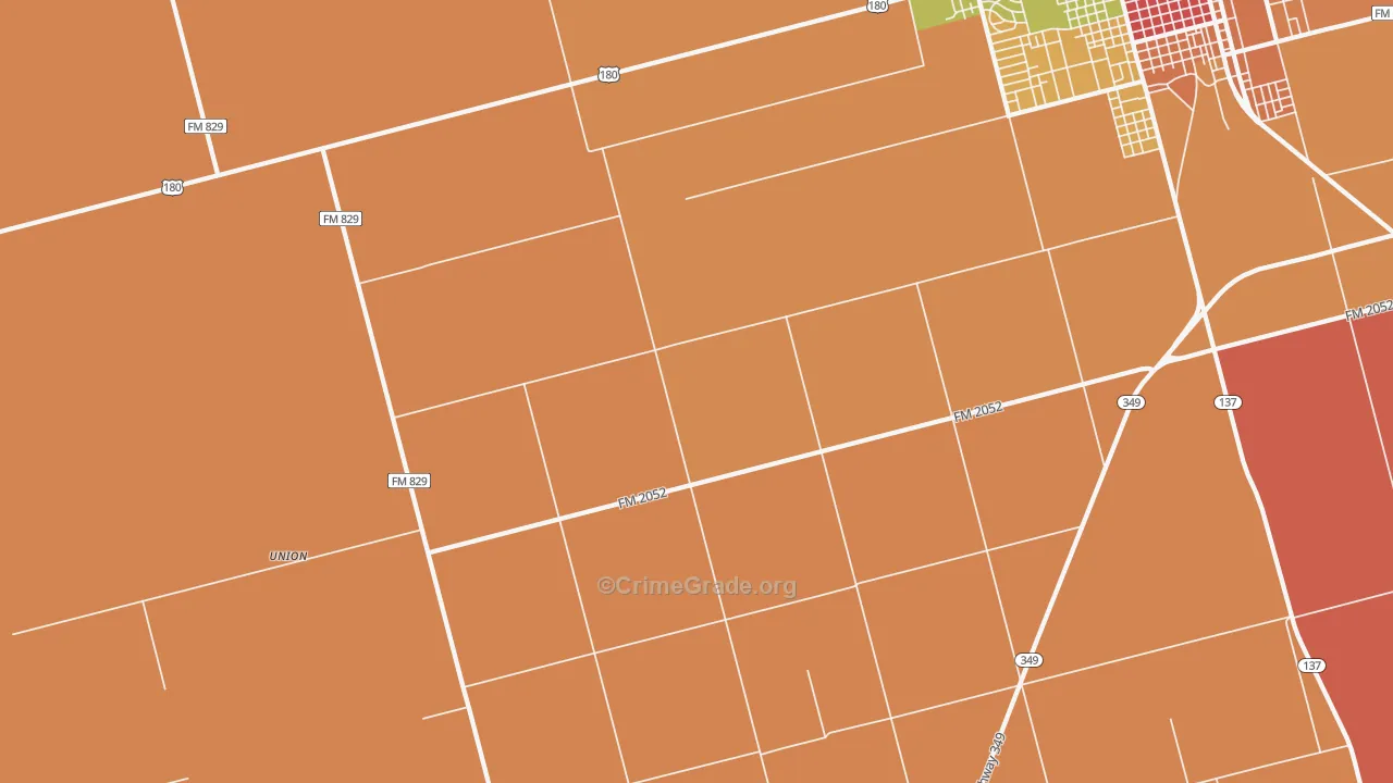 Punkin Center, TX Map of Vandalism Rates