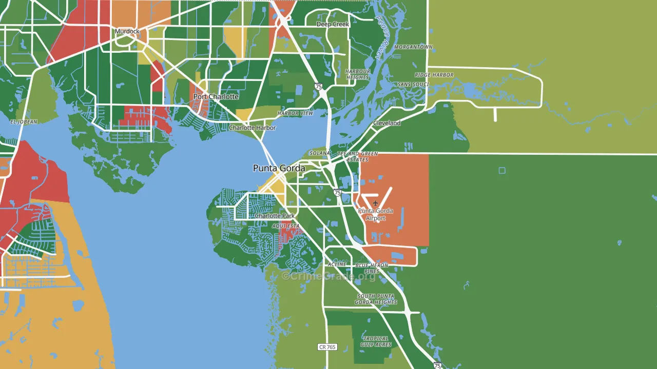 Punta Gorda, FL Map of Vandalism Rates