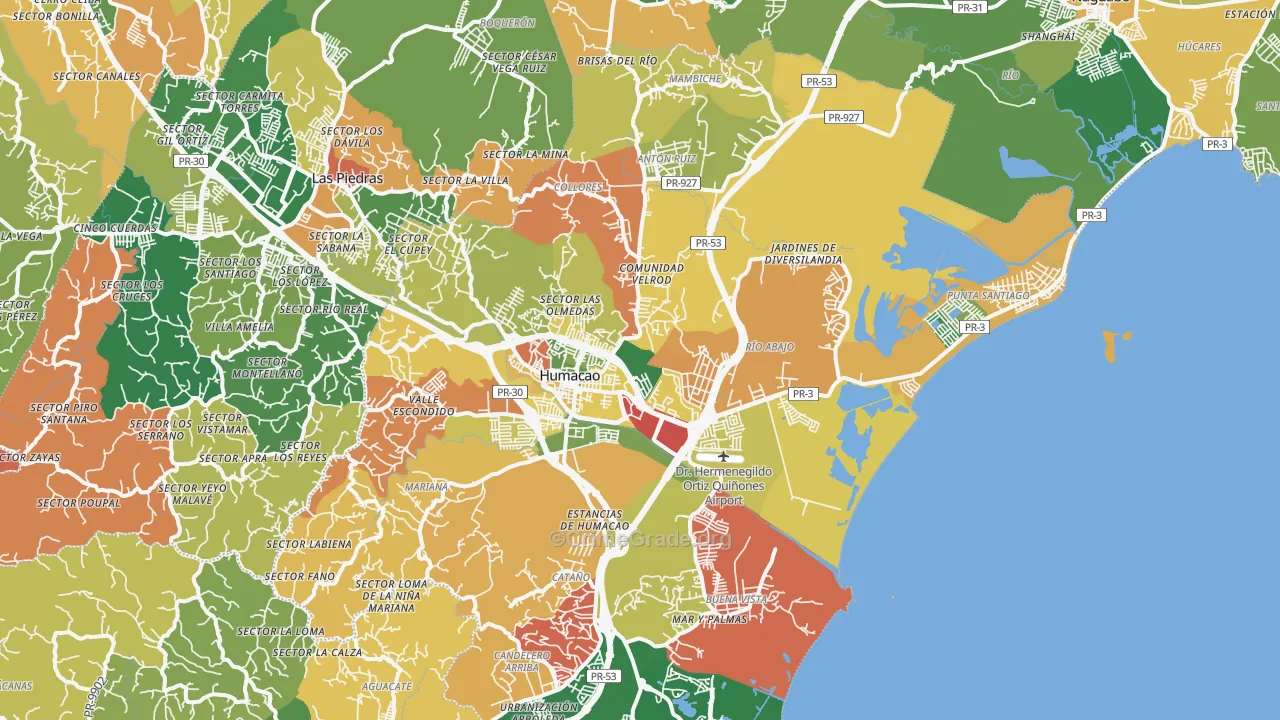 Punta Santiago, PR Map of Vandalism Rates