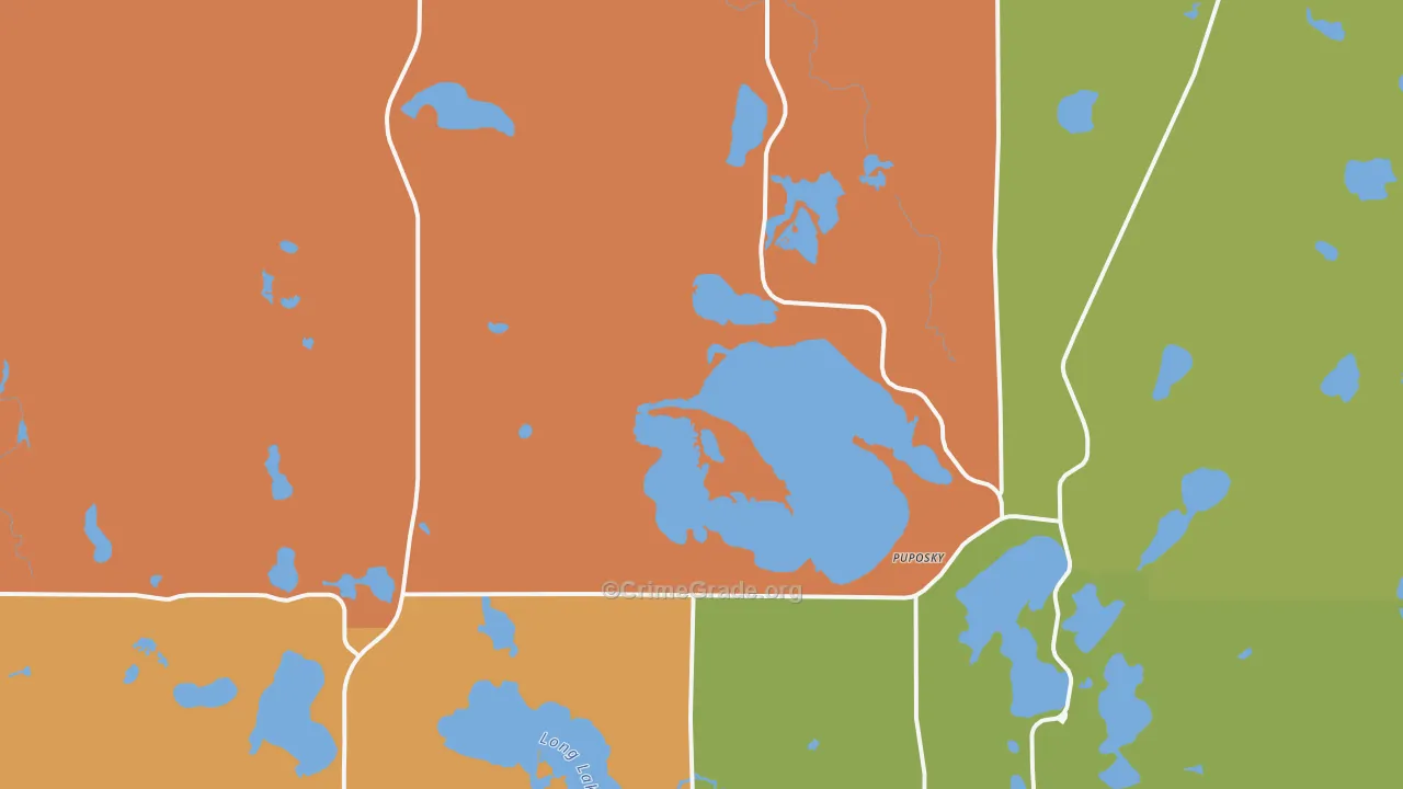 Puposky, MN Map of Vandalism Rates