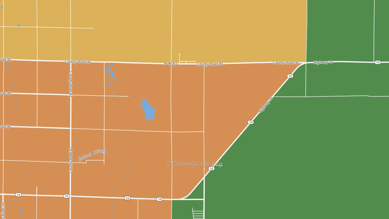 Purcell, CO Map of Vandalism Rates