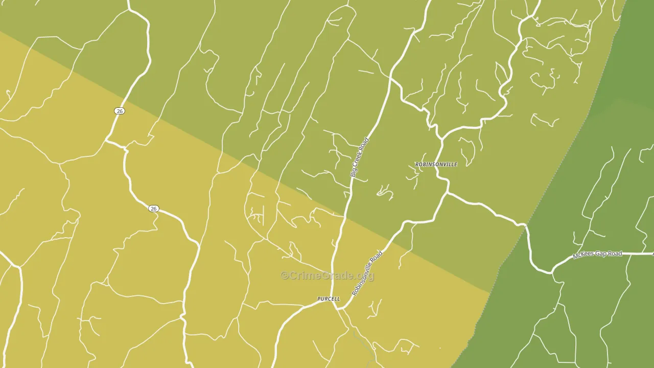 Purcell, PA Map of Vandalism Rates