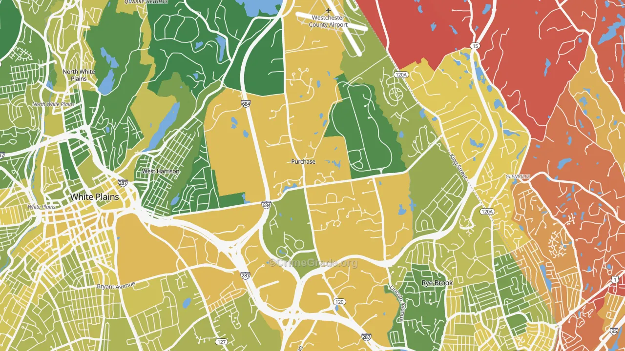 Purchase, NY Map of Vandalism Rates