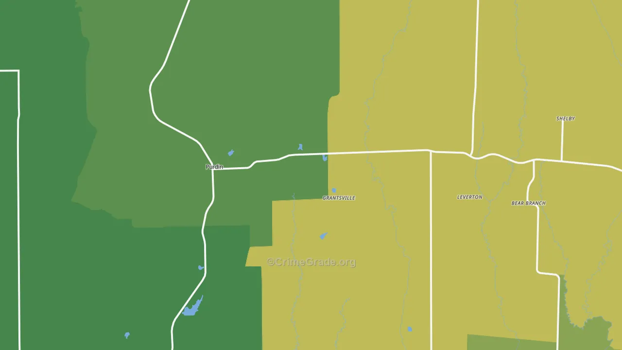 Purdin, MO Map of Vandalism Rates
