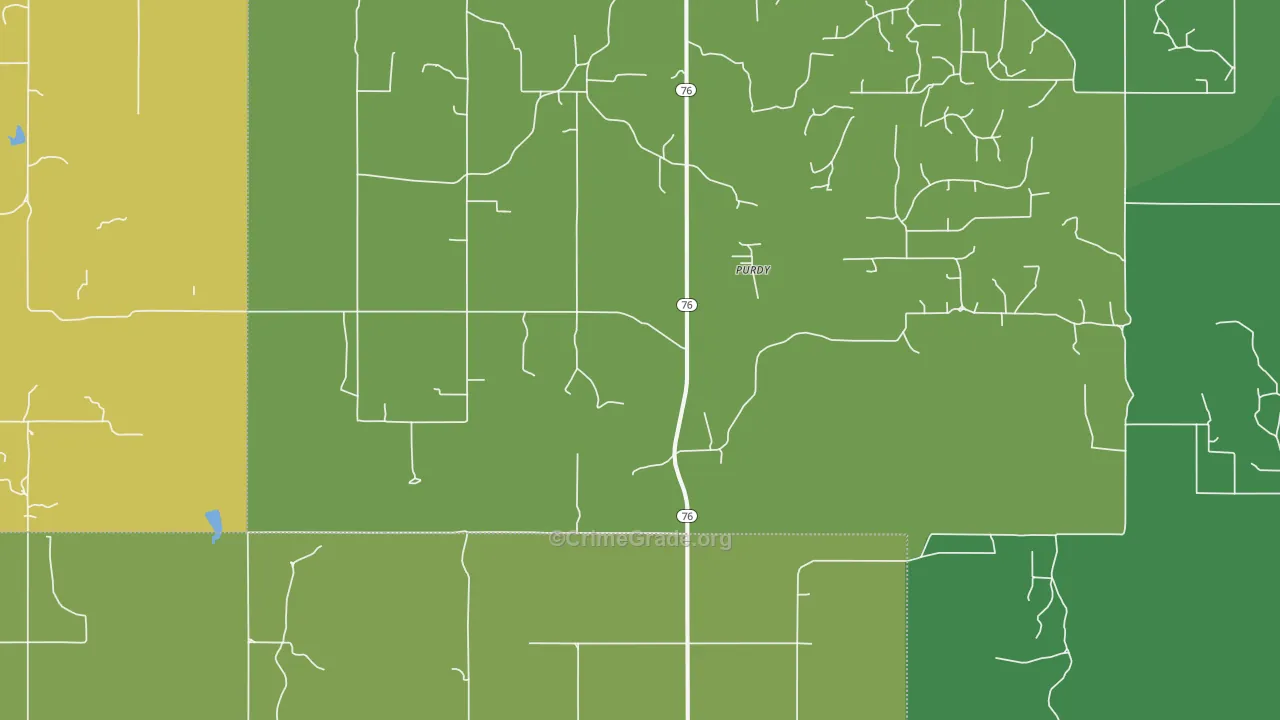 Purdy, OK Map of Vandalism Rates