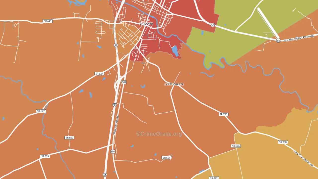 Purdy, VA Map of Vandalism Rates