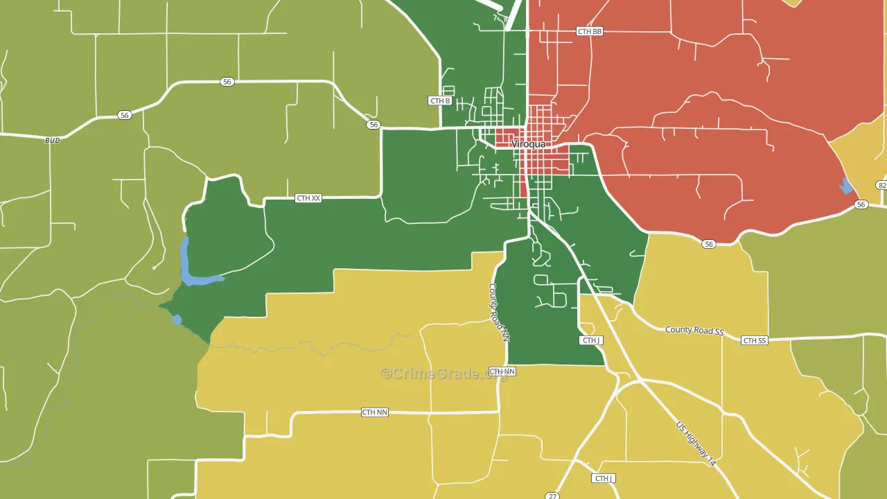 Purdy, WI Map of Vandalism Rates