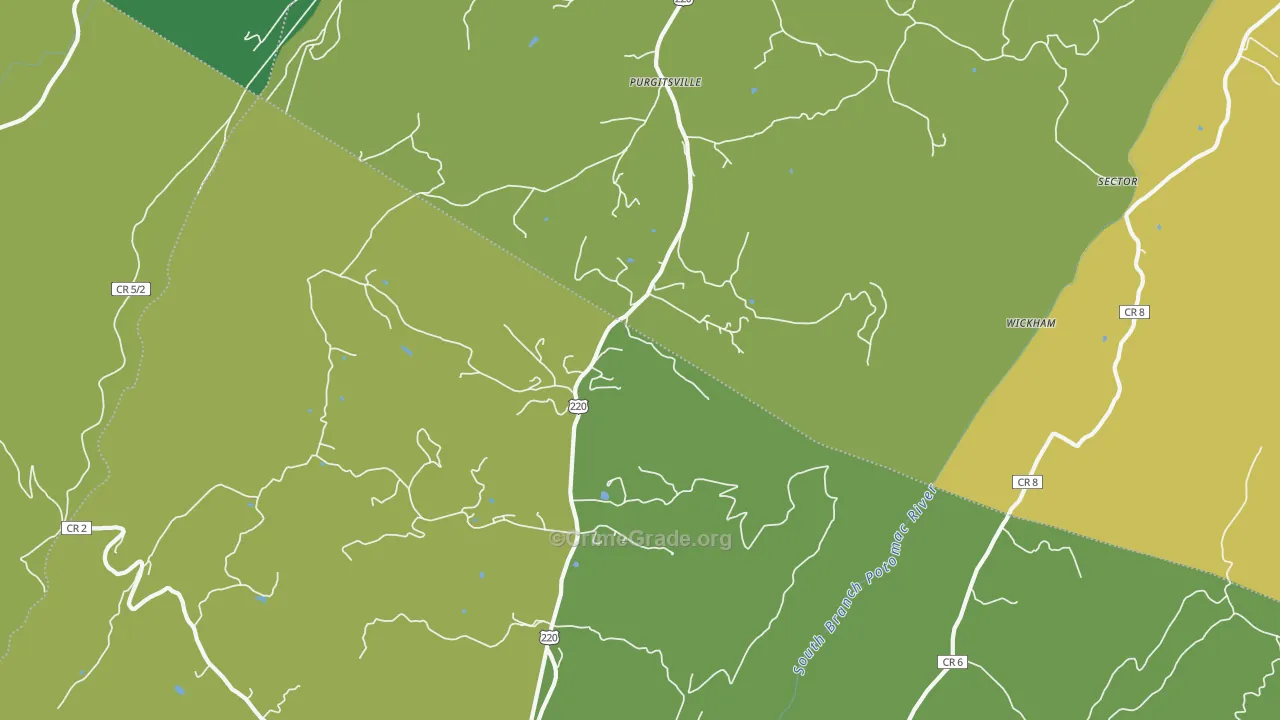 Purgitsville, WV Map of Vandalism Rates