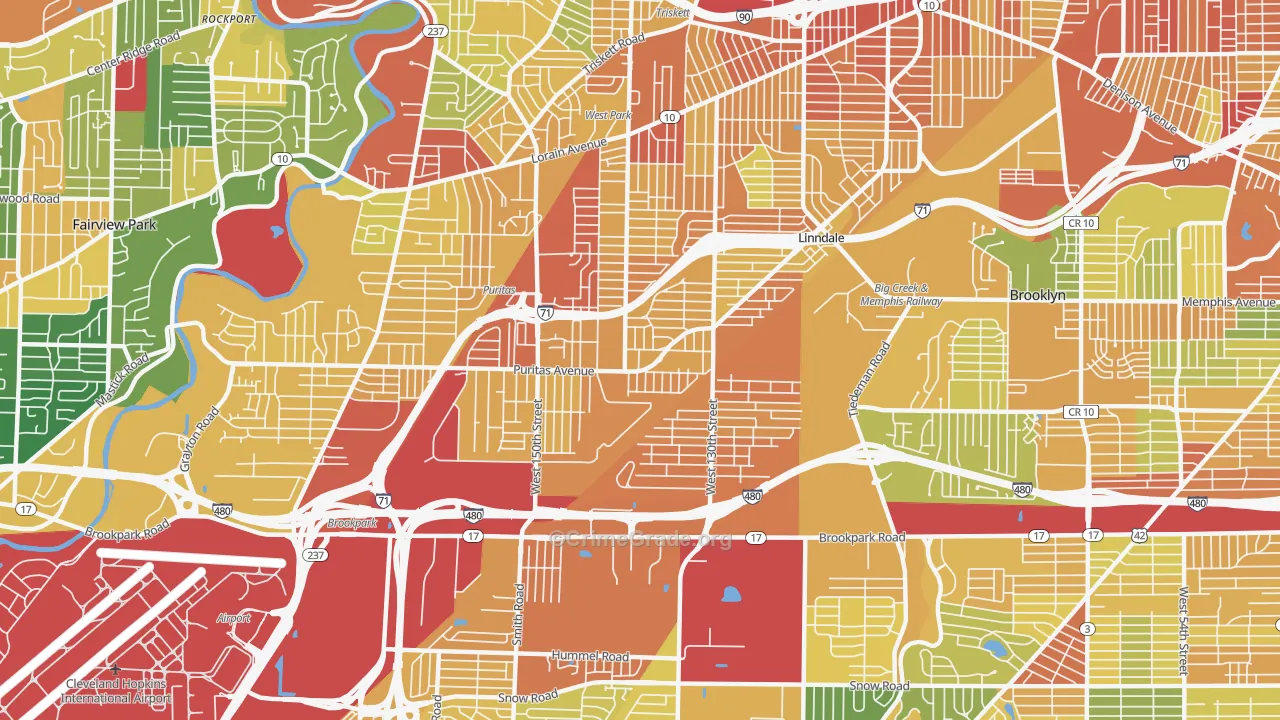 Puritas Longmead, Cleveland, OH Map of Vandalism Rates