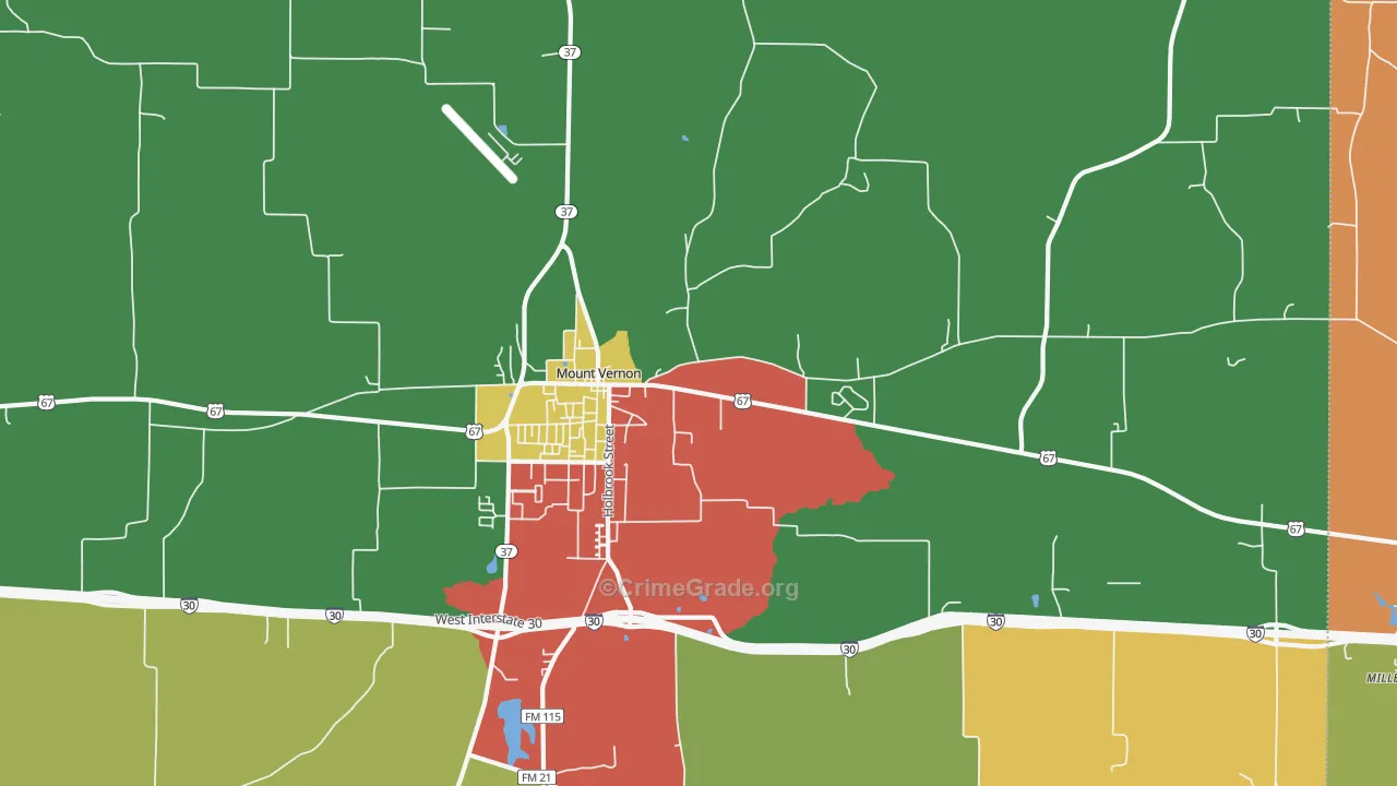 Purley, TX Map of Vandalism Rates