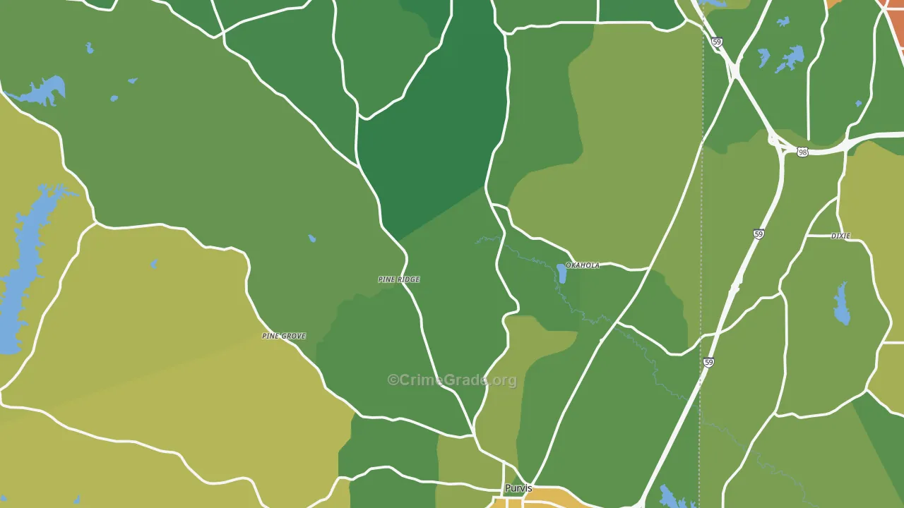 Purvis, MS Map of Vandalism Rates