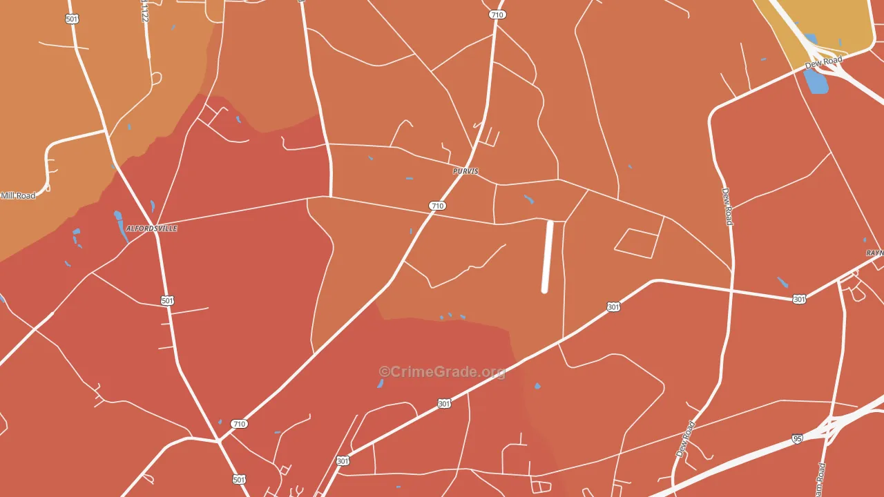 Purvis, NC Map of Vandalism Rates