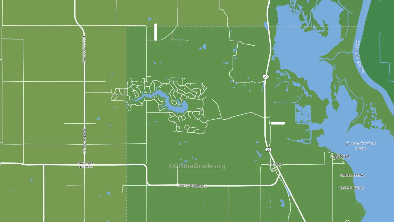 Putnam, IL Map of Vandalism Rates