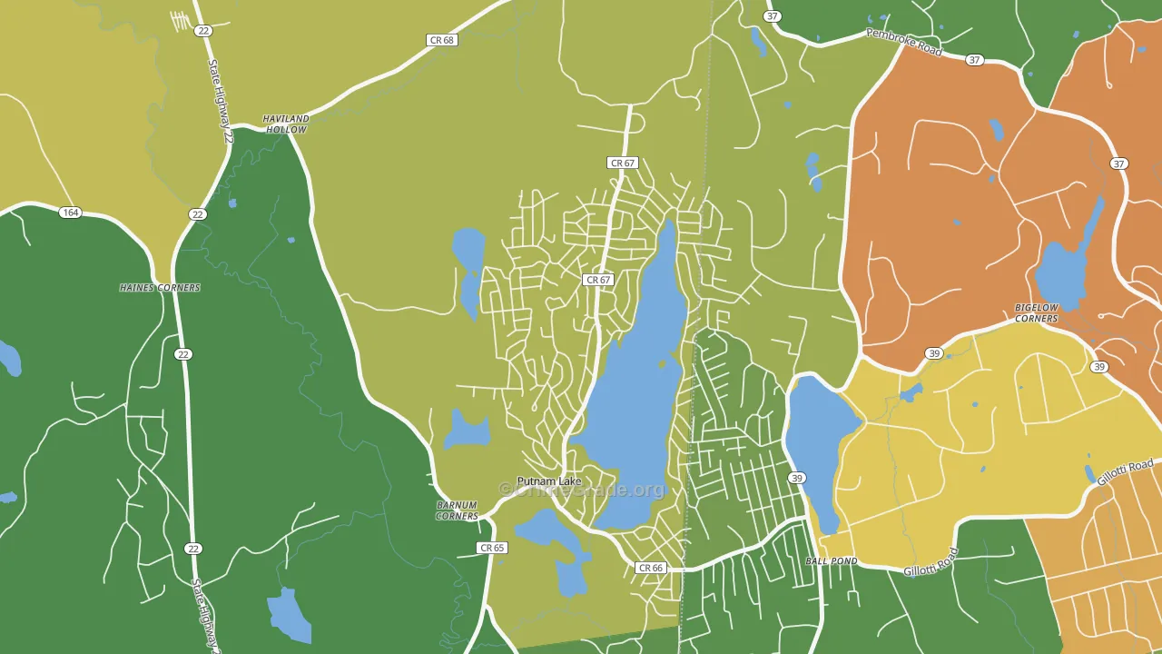 Putnam Lake, Patterson, NY Map of Vandalism Rates