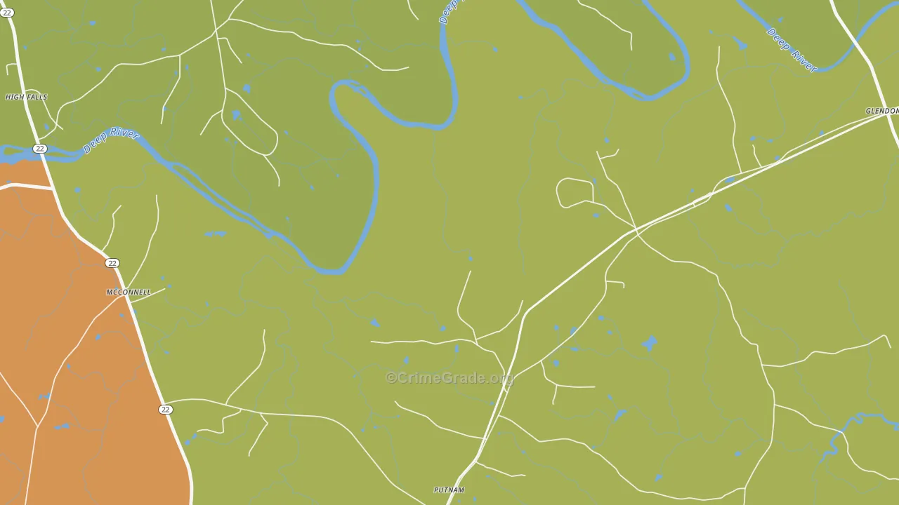 Putnam, NC Map of Vandalism Rates