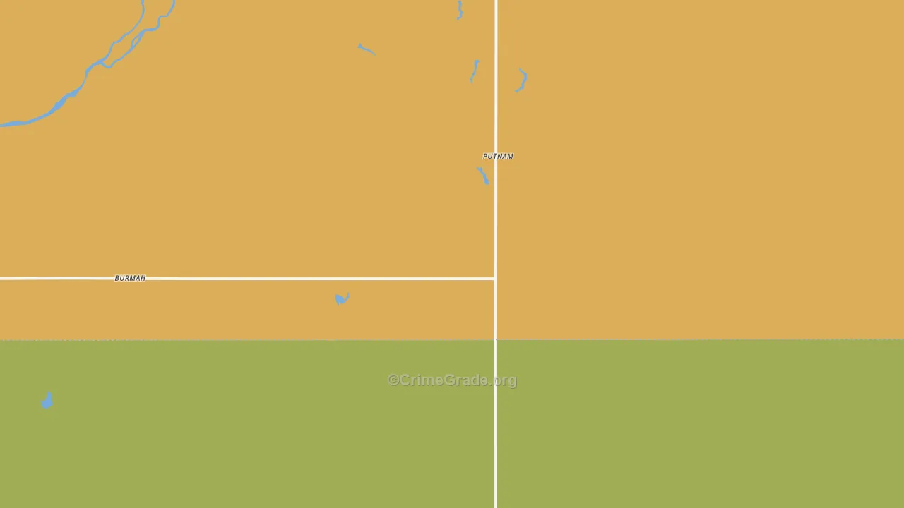 Putnam, OK Map of Vandalism Rates
