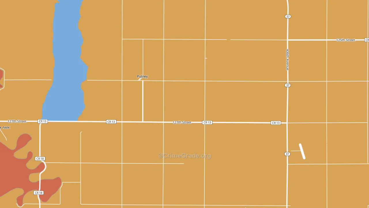 Putney, SD Map of Vandalism Rates