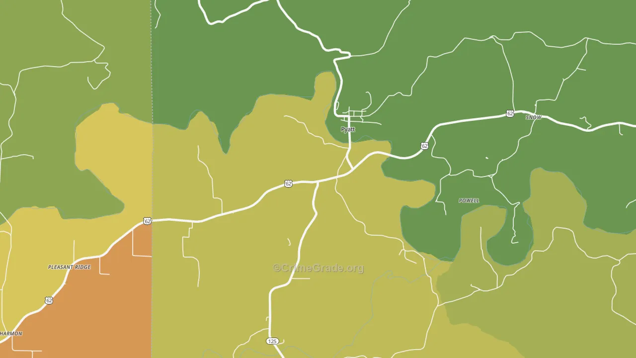 Pyatt, AR Map of Vandalism Rates