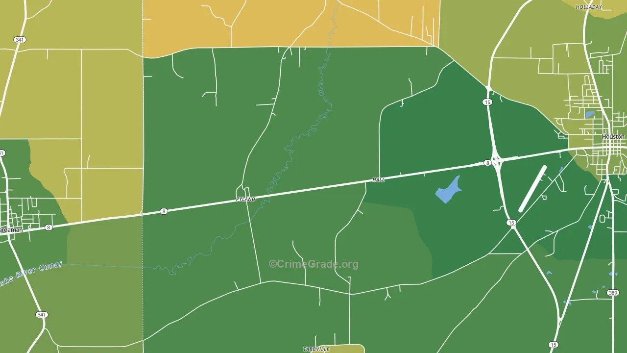 Pyland, MS Map of Vandalism Rates
