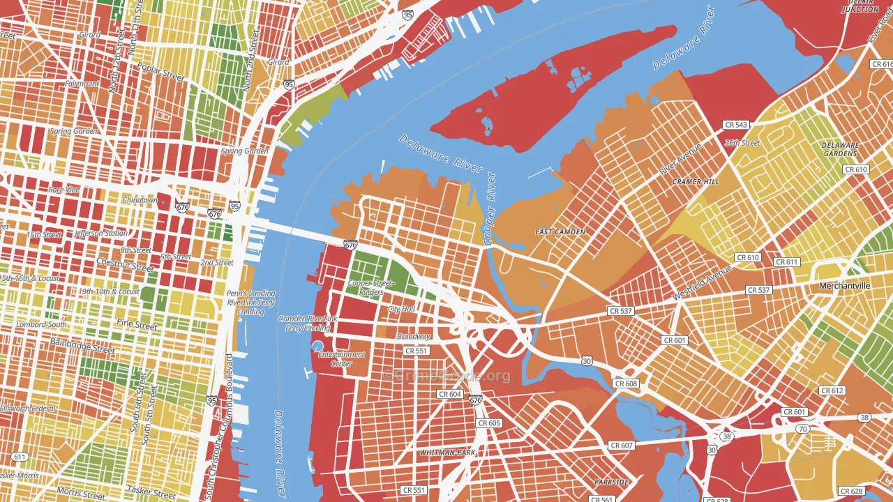 Pyne Poynt, Camden, NJ Map of Vandalism Rates