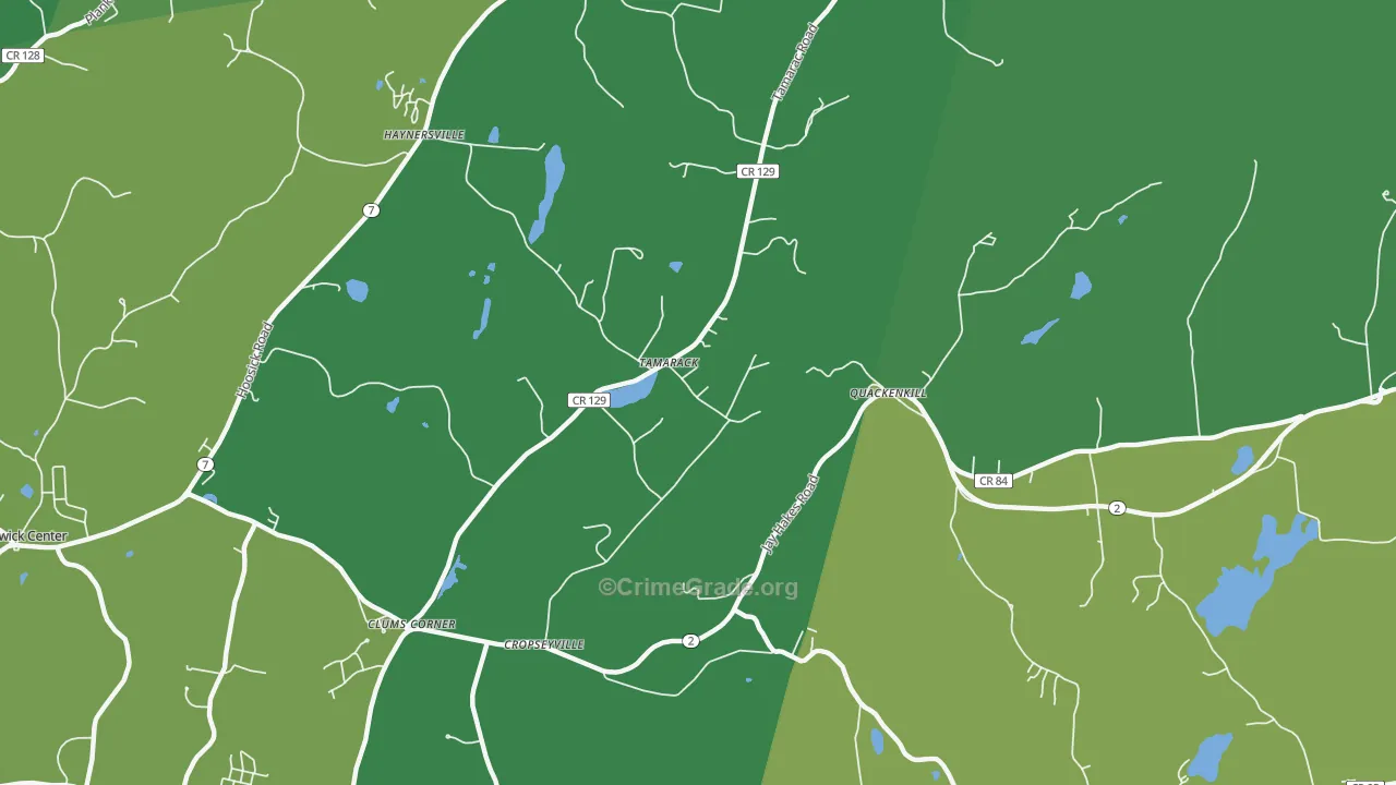 Quackenkill, NY Map of Vandalism Rates