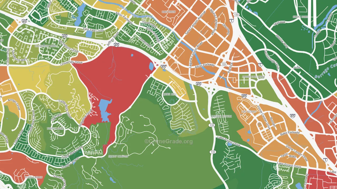 Quail Hill, Irvine, CA Map of Vandalism Rates
