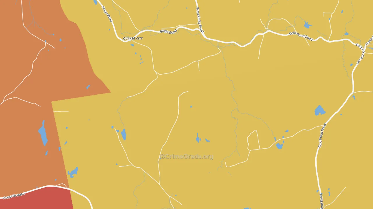 Quaker City, NH Map of Vandalism Rates