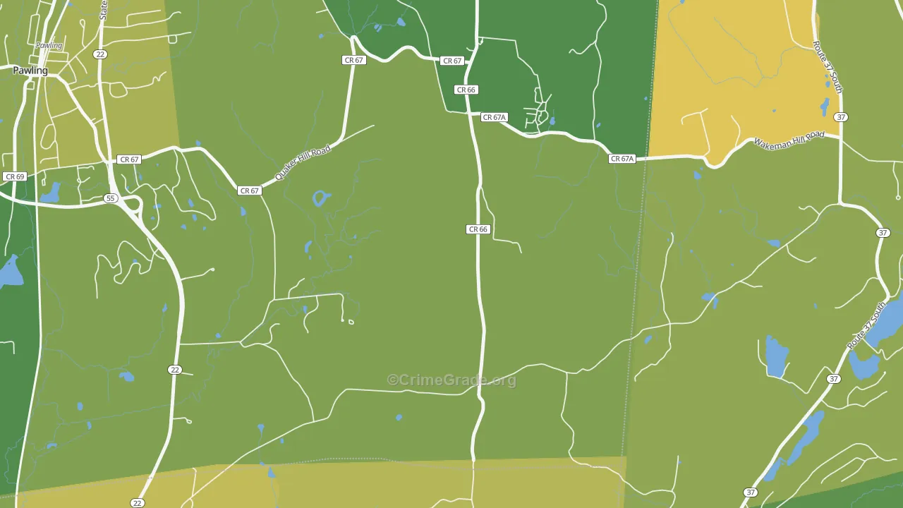 Quaker Hill, NY Map of Vandalism Rates