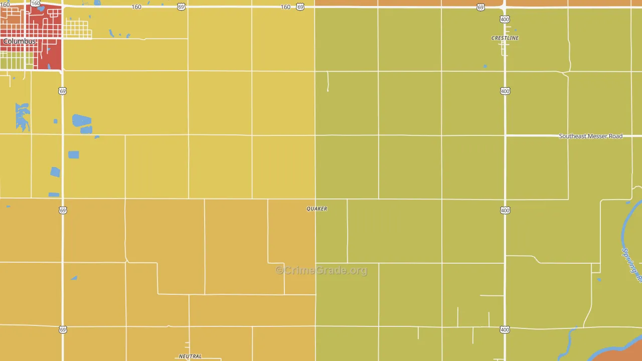 Quaker, KS Map of Vandalism Rates