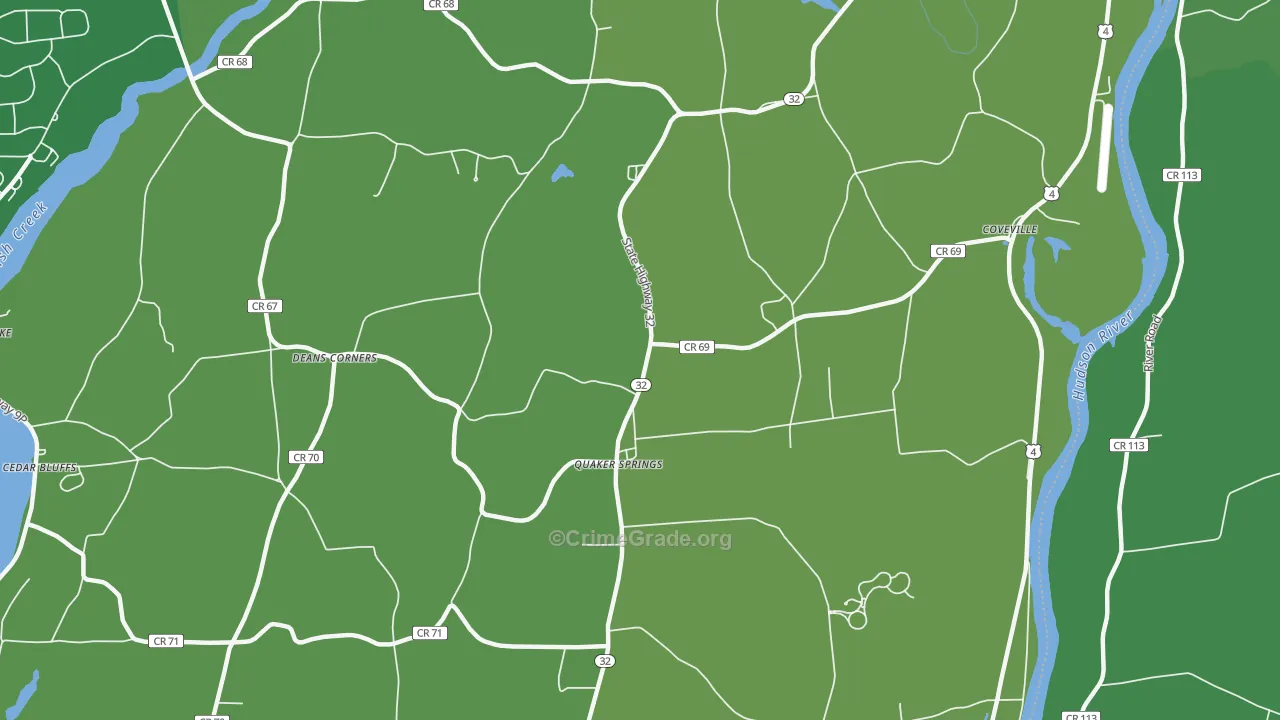 Quaker Springs, NY Map of Vandalism Rates