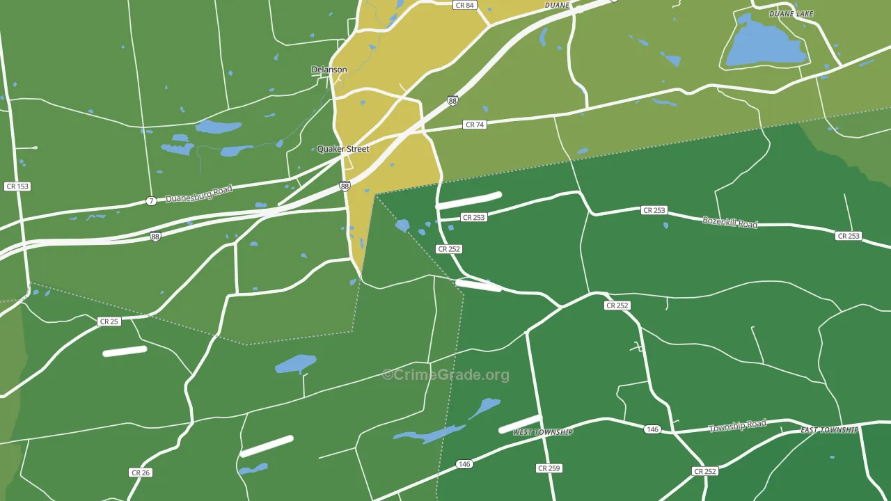 Quaker Street, NY Map of Vandalism Rates