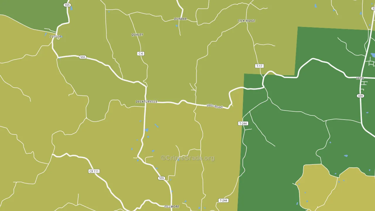 Qualey, OH Map of Vandalism Rates