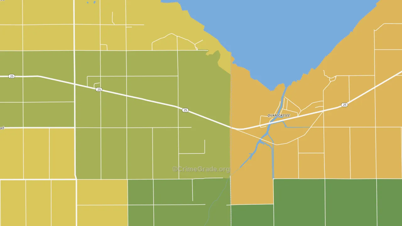 Quanicassee, MI Map of Vandalism Rates