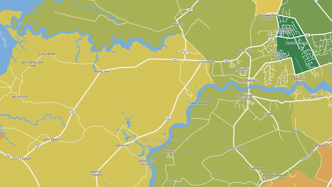 Quantico, MD Map of Vandalism Rates