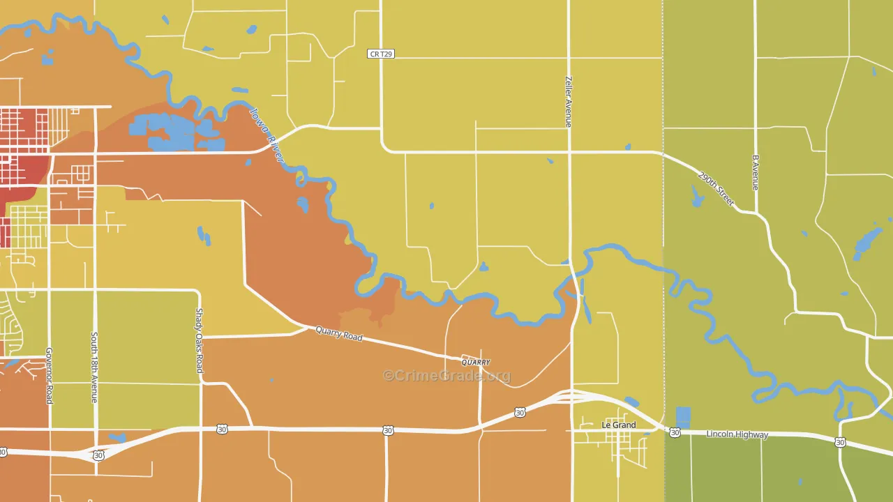 Quarry, IA Map of Vandalism Rates