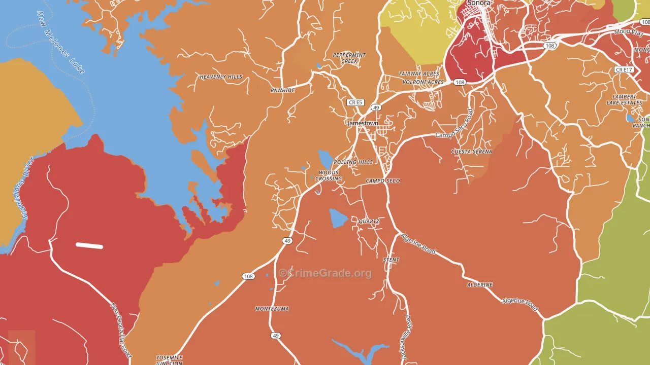 Quartz, CA Map of Vandalism Rates