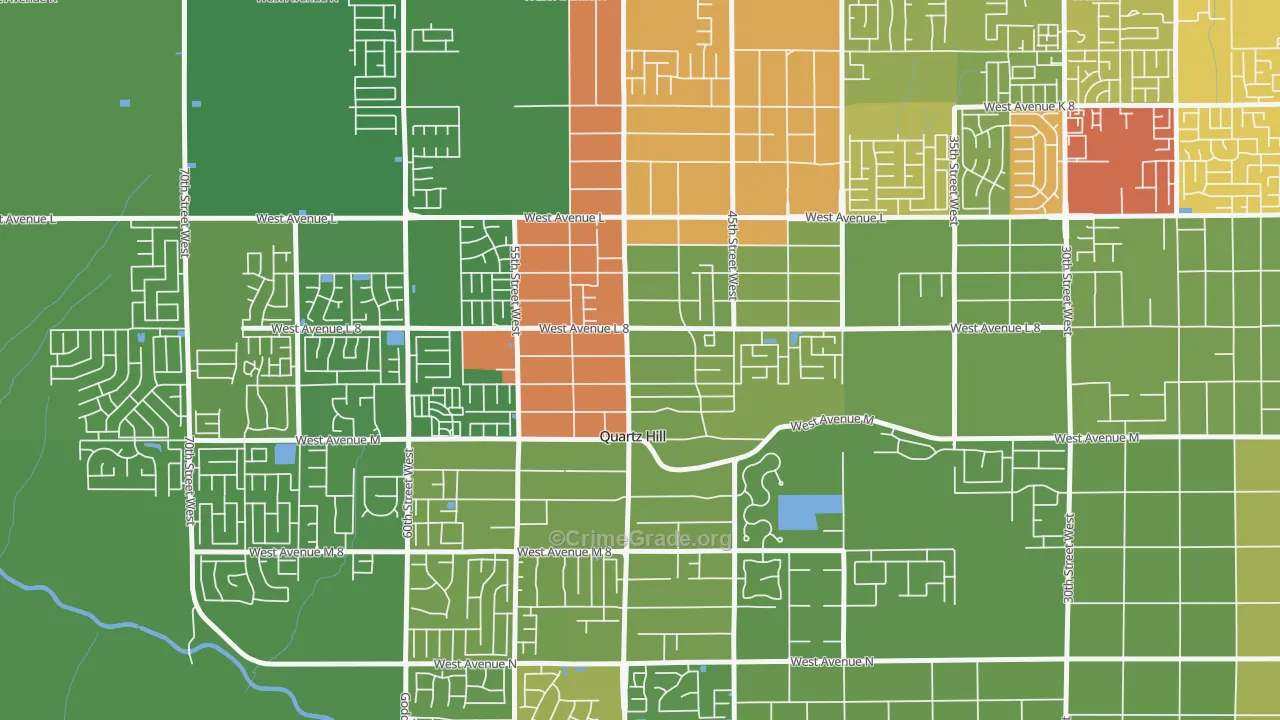Quartz Hill, CA Map of Vandalism Rates