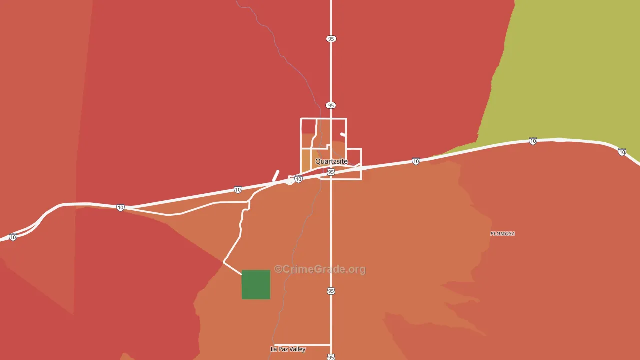 Quartzsite, AZ Map of Vandalism Rates