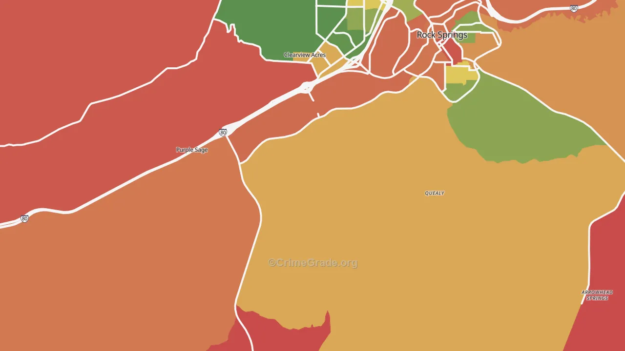Quealy, WY Map of Vandalism Rates
